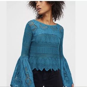 NWT Free People Turquoise Once Upon A Time Top